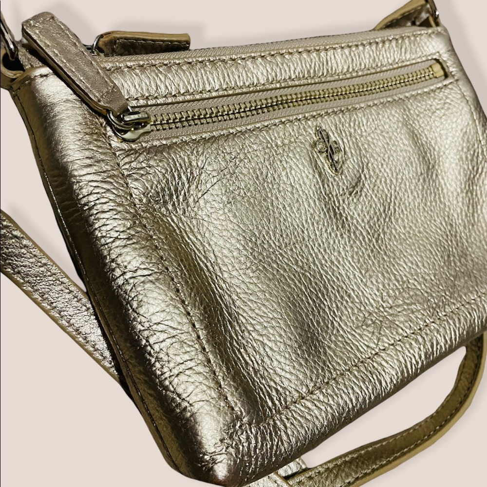 Cole Haan gold metallic crossbody